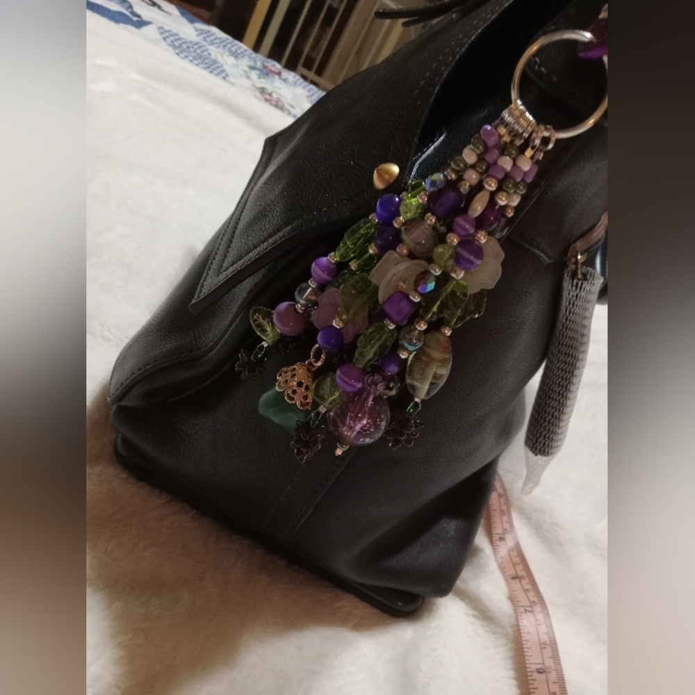 Hand crafted purse charm, bag charm, keychain jewelry